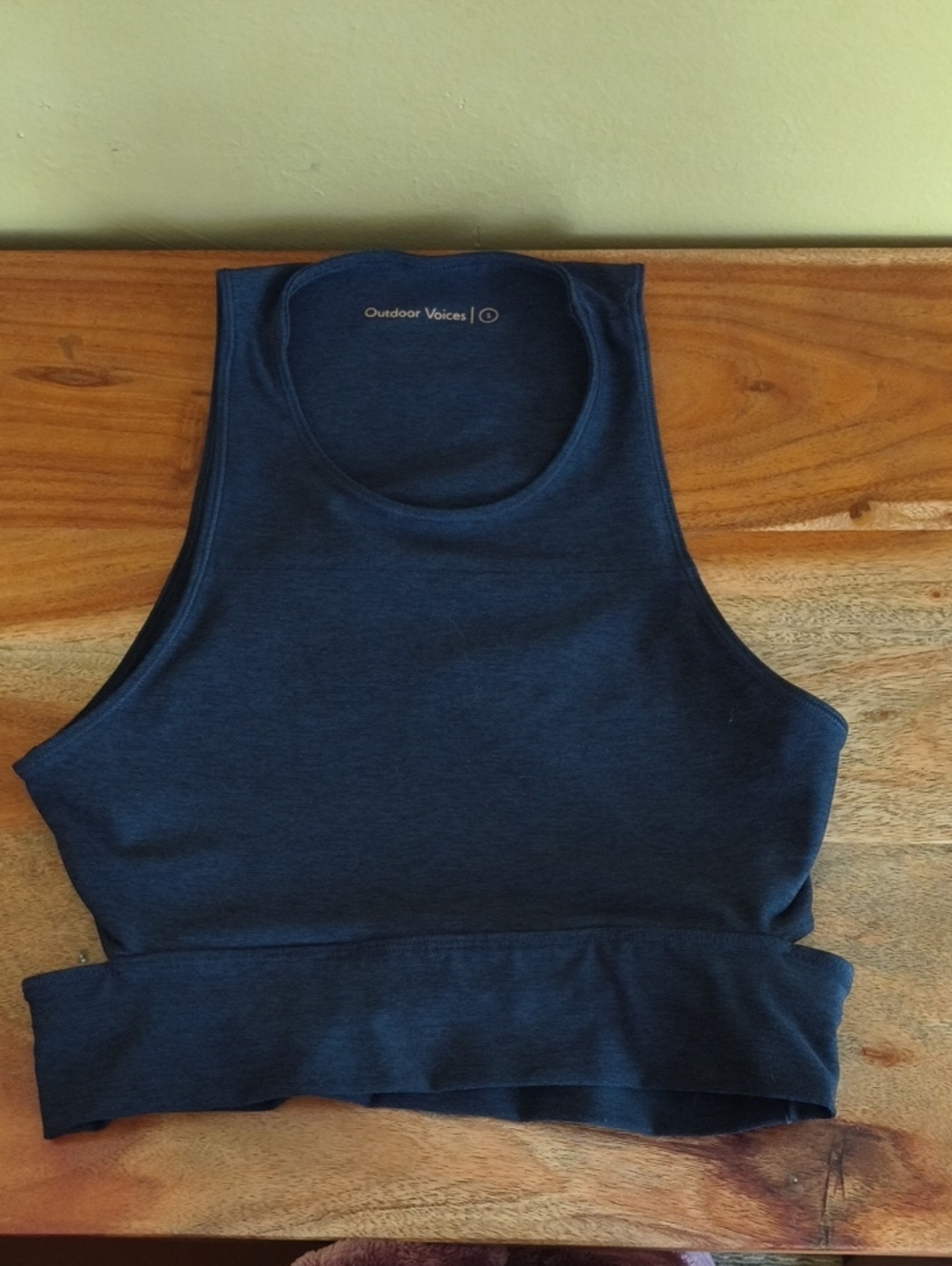 Outdoor Voices Grey-Black High-Neck Crop Tank Top